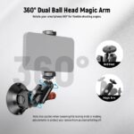 خرید و قیمت مانت و هولدر و بازو بادکشی ۳ اینچی نیور برای گوپرو و گوشی NEEWER CA104 Suction Cup Mount with Arm