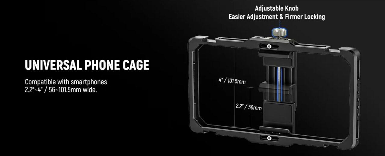 خرید کیج و ویدیو ریگ و لرزشگیر فلزی نیور برای آیفون و موبایل NEEWER PA009E Universal Phone Cage Video Rig