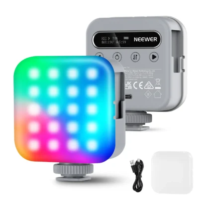 خرید ویدیو لایت و نور ال ای دی نیور قیمت سلفی لایت و نور ولاگینگ NEEWER BASICS BL60C Magnetic RGB Video Light