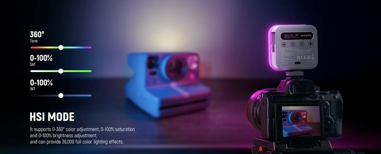 خرید ویدیو لایت و نور ال ای دی نیور قیمت سلفی لایت و نور ولاگینگ NEEWER BASICS BL60C Magnetic RGB Video Light