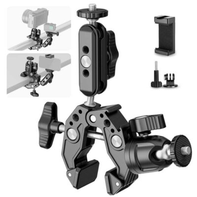 بازو نگهدارنده دوربین و گوشی نیور | NEEWER ST85 Super Clamp with 3" Dual Ballhead Magic Arm