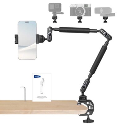 بازو گوشی و دوربین نیور با قابلیت اتصال به میز | NEEWER UA057 22" Articulating Magic Arm with Super Clamp & Phone Holder