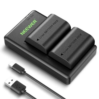 پک دو عدد باتری LP-E6 و هاب کنون نیور | NEEWER 2 Pack 2200mAh LP-E6P/LP-E6NH Replacement Batteries & USB Dual Charger