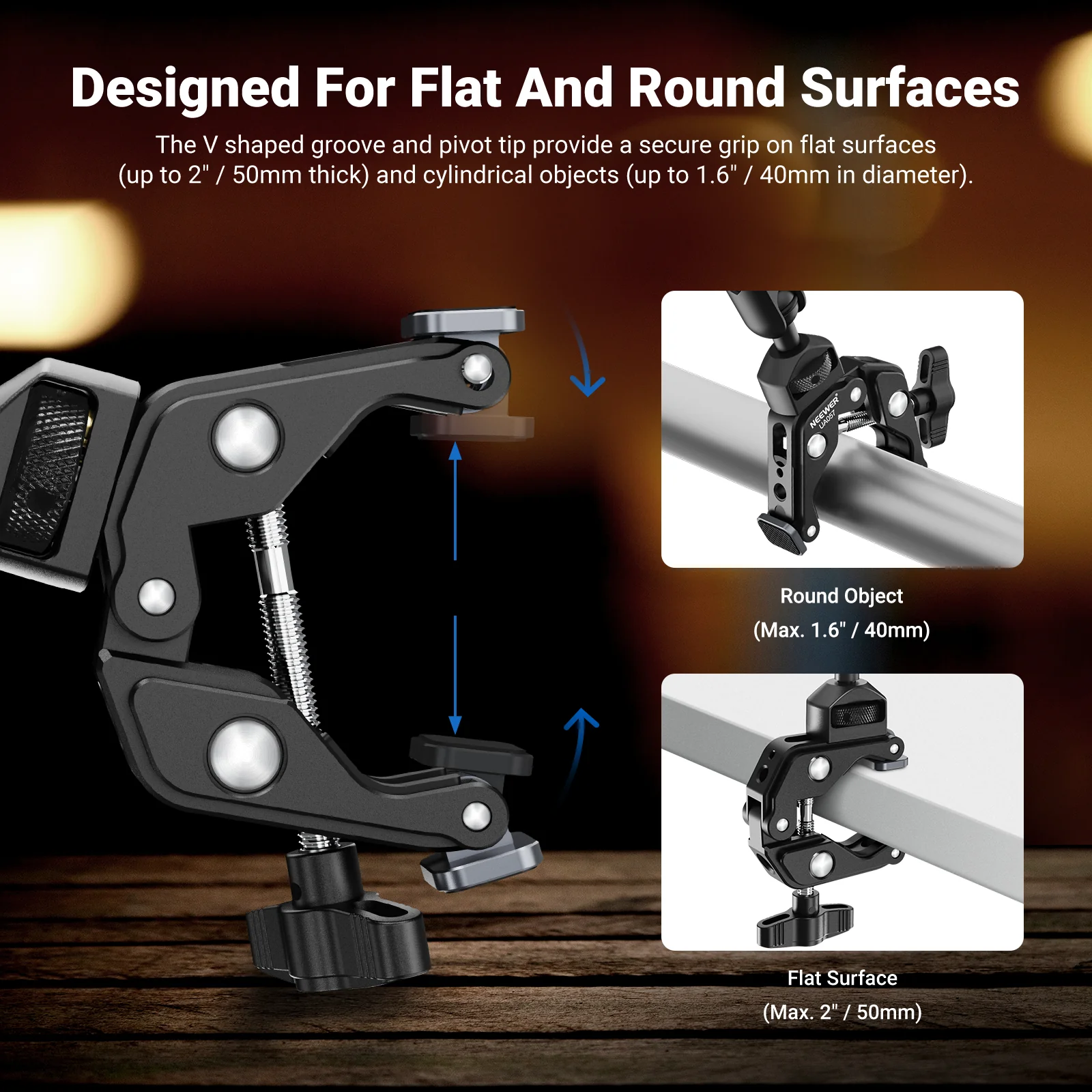 بازو گوشی و دوربین نیور با قابلیت اتصال به میز | NEEWER UA057 22" Articulating Magic Arm with Super Clamp & Phone Holder