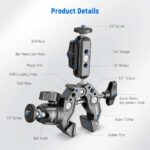 بازو نگهدارنده دوربین و گوشی نیور | NEEWER ST85 Super Clamp with 3" Dual Ballhead Magic Arm