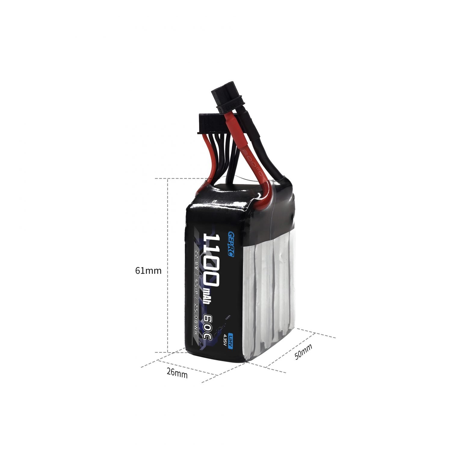 باتری لیپو ۴ سل ۷۲۰ میلی آمپر GEPRC | اف پی وی | GEPRC 1100mAh 60C/110C 4.35V LiHV Battery 4S