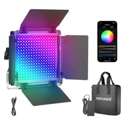 نور ویدیو لایت آر جی بی تولید محتوا و فیلم برداری نیور با قابلیت کنترل با موبایل | NEEWER Upgraded RGB660 PRO II LED Video Light