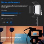 نور ویدیو لایت آر جی بی تولید محتوا و فیلم برداری نیور با قابلیت کنترل با موبایل | NEEWER Upgraded RGB660 PRO II LED Video Light
