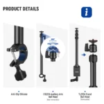 بازو و گیره رو میزی هولدر گوشی و موبایل نیور | NEEWER TL253A+CR221A Tabletop Camera Mount Stand